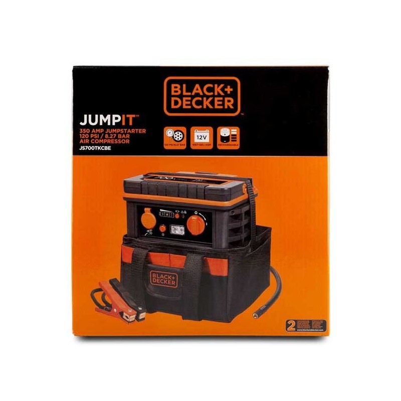 ARRANCADOR + COMPRESOR BLACK&DECKER 350 AMP CON BOLSA