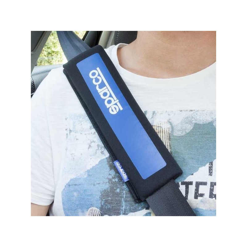 FUNDA VOLANTE + ALMOHADILLAS NEGRO Y AZUL SPARCO