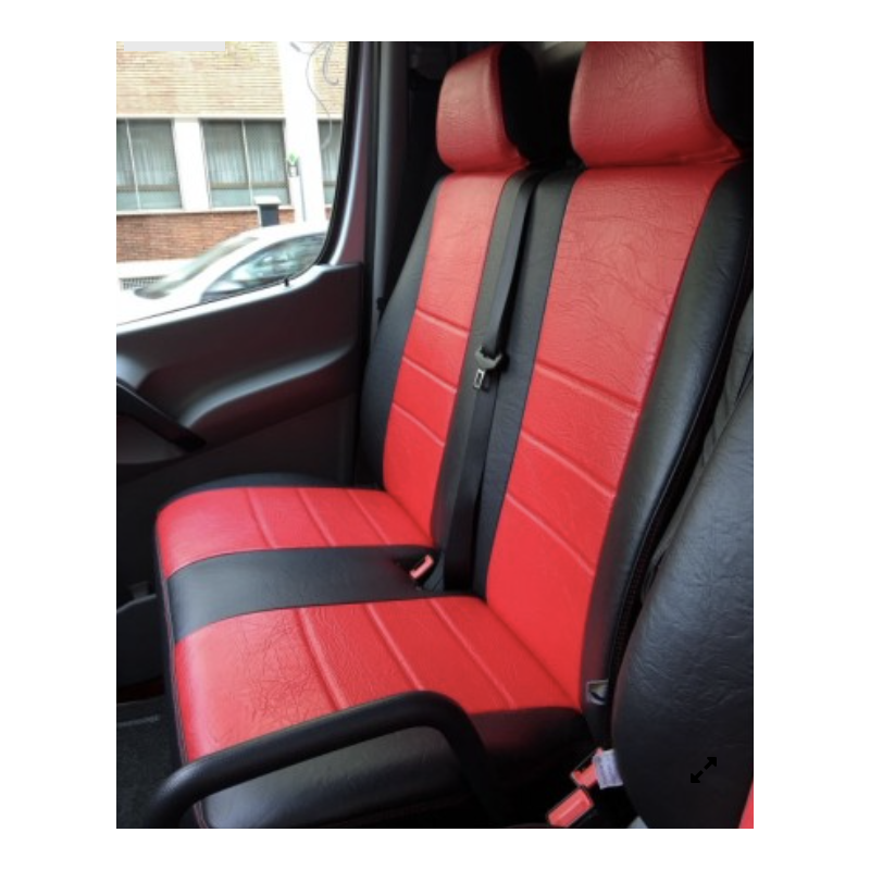 FUNDAS A MEDIDA Fiat Ducato 3 plazas Corzo rojo combinado con negro