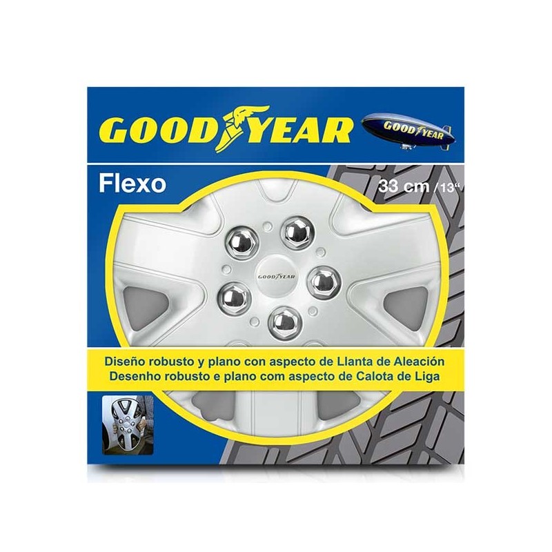 TAPACUBOS GOOD YEAR FLEXO 50 PLATA 13"