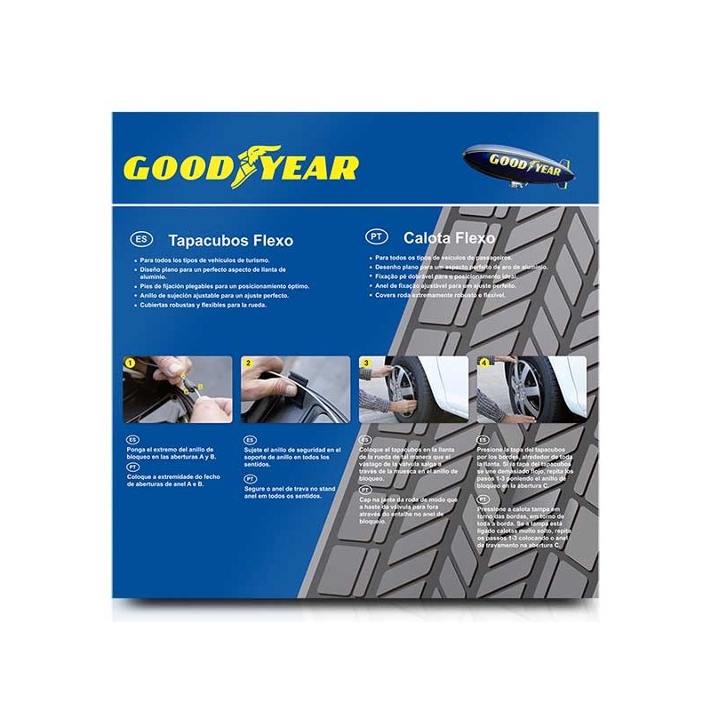 TAPACUBOS GOOD YEAR FLEXO 50 PLATA 13"