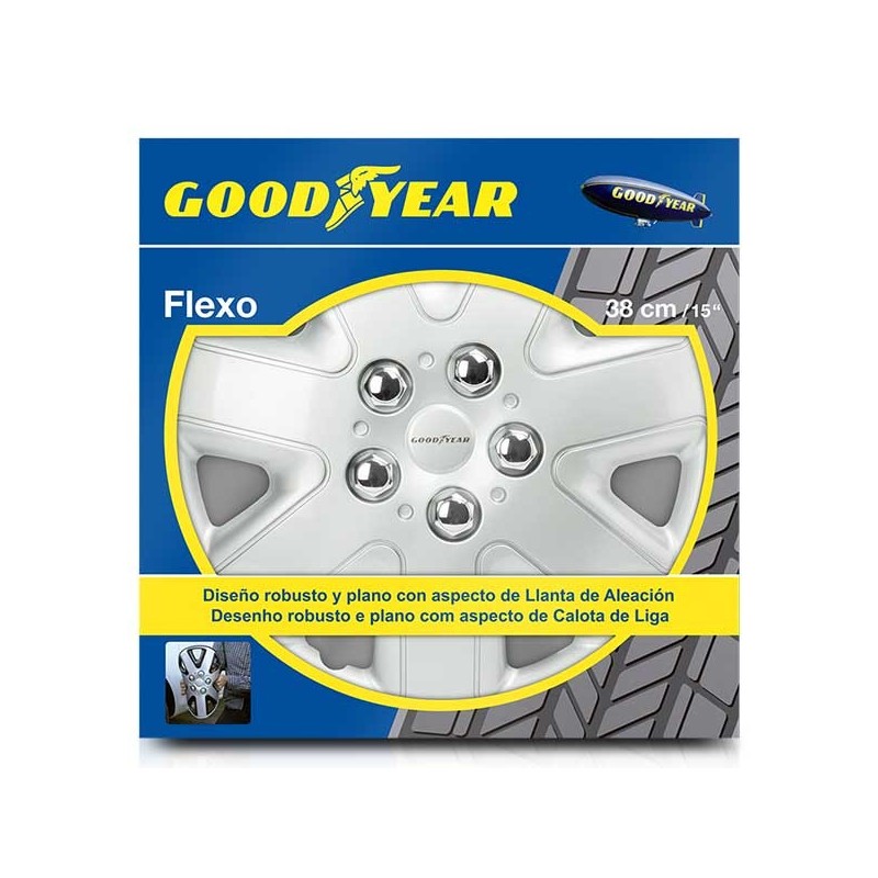 TAPACUBOS GOOD YEAR FLEXO 50 PLATA 15"