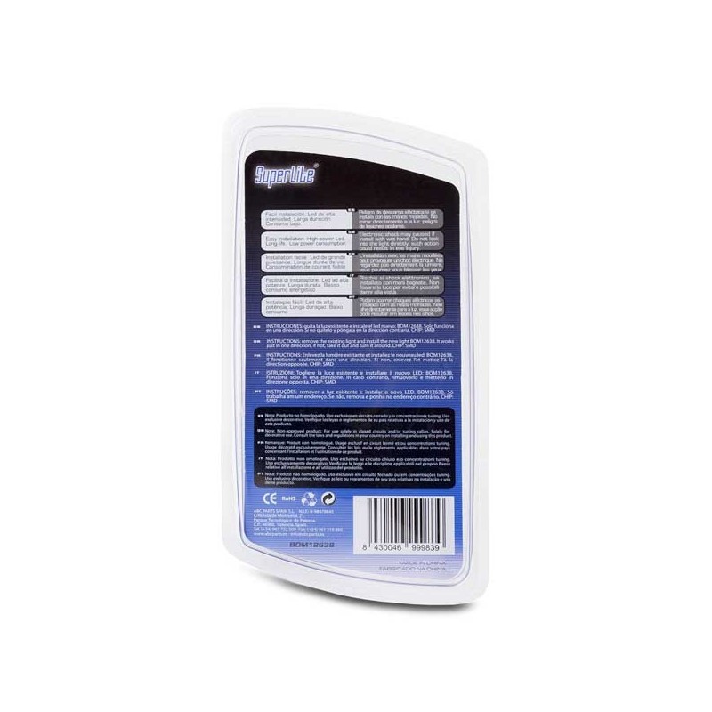 BOMBILLAS BLANCAS DE POSICIÓN T-10 5 LEDS SIN CASQUILLO