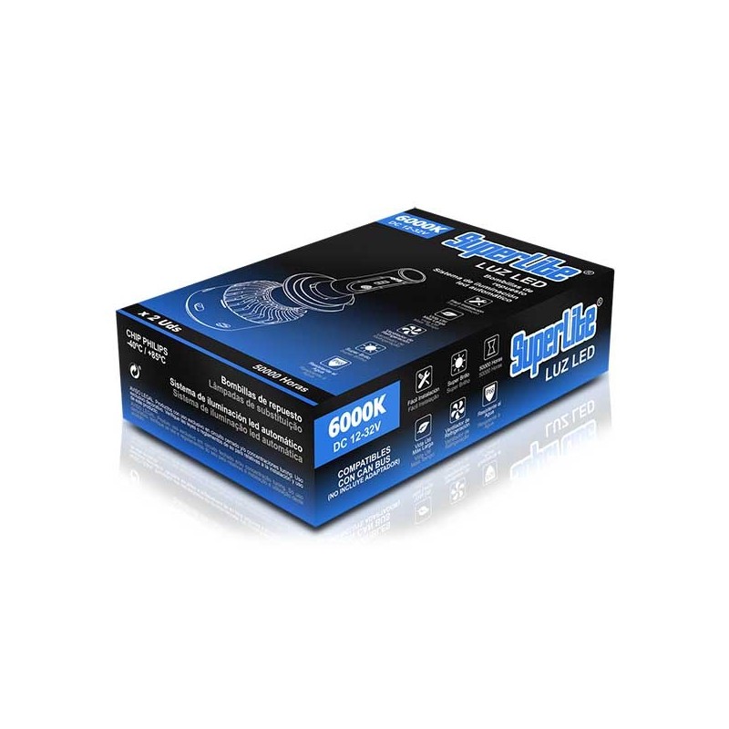 KIT BOMBILLAS LED H4 SUPERLITE 6000K 35W