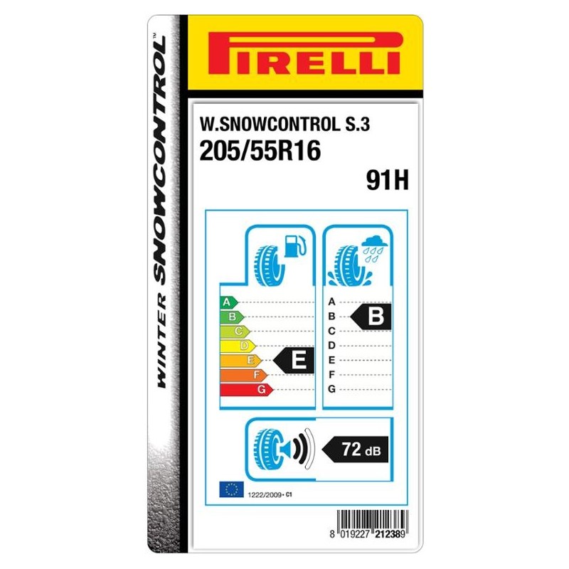 NEUMATICO PIRELLI 205-55-16 91H CINTURATO WINTER